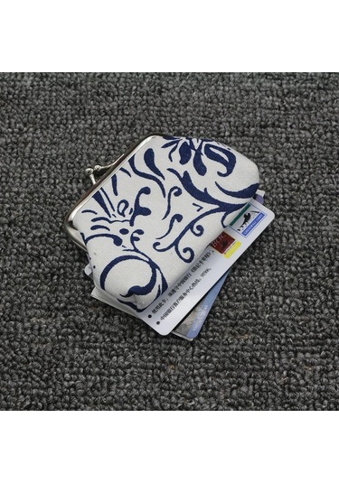 Beyaz Bozuk Para Cüzdanı Vintage Seladonlar Bozuk Para Çantası Tuval Mini Küçük Çanta Kadın Çanta Beyaz