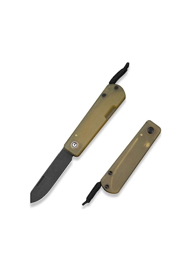 Civivi Slippy Sendy Milled Bead Blasted Yellow Ultem Handle Black Stonewashed Nitro-v Blade Kamp Çakı Sarı