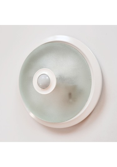 Hareket Sensörlü Tavan Lambası Armatürü E27 Çift Duy Beyaz