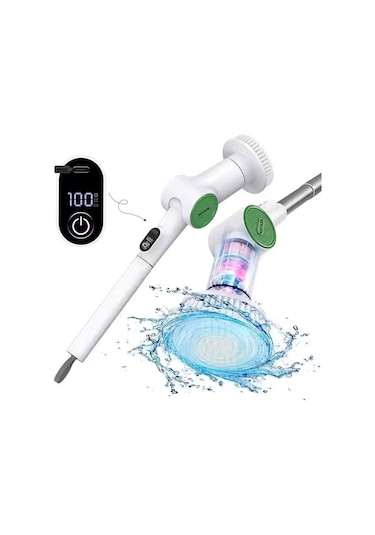 K500 Çok Amaçlı Şarjlı Elektrikli Temizlik Fırçası Uzayabilir Gövde, Zengin Başlık Seti, Ipx6 Su Geçirmezlik