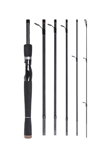 Lemestar Kompakt Seyahat İçin 6 Bölümlü 2.1m Karbon Fiber Ultra Hafif Spinning/casting Olta Kamışı Taşıma Çantasıyla