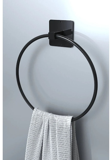 Atacı Atacı Paslanmaz 3'lü Set Yapışkanlı Banyo Düzenleyci Duşakabin Şampuanlk Kanca Rafı Wc Kağıtlk Ve Havluluk Siyah