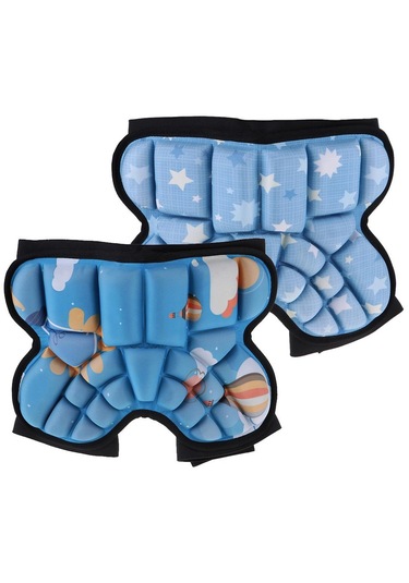 Homyl 3d Yastıklı Kalça Koruyucu Kısa Çocuk Butt Pad Mavi Mavi