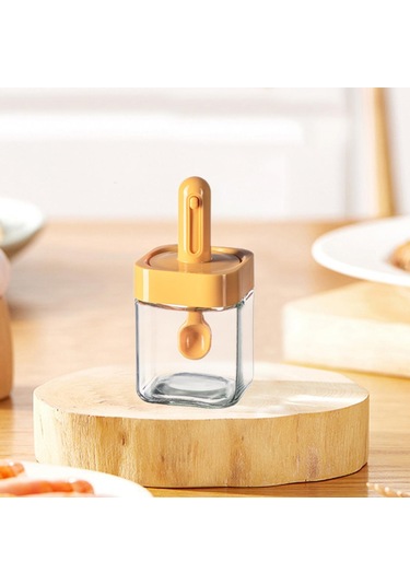 Homyl Baharat Kavanoz Mutfak Malzemeleri Mini Şeffaf Konserve Sarı