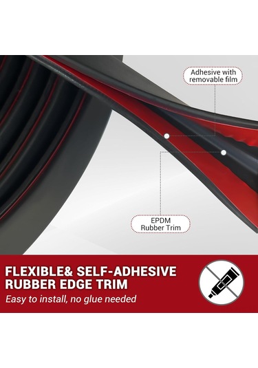 Moveevo 6m Uzunlukta Kendine Yapışkan Kauçuk U Profil Kenar Koruyucu, Kesme Engeli Ve Dekoratif Metal Kenar Tamiri Bantı - U002