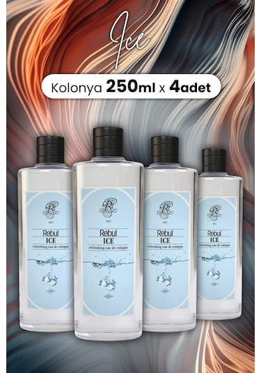Rebul 80 Derece Ice Kolonya Cam Şişe 4 x 250 ML