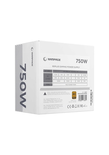 Rampage Mate M750-80pb 750w 12cm Tam Modüler 80+bronze Aktif Pfc %85 Atx Güç Kaynağı-beyaz