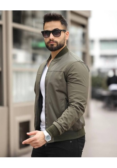 Erkek Süet Kolej Ceket Haki Bndk