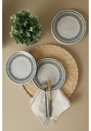 Keramika Professional Mosaica Pergamon Pasta Tabağı 20 Cm 6 Adet 22825 Gri