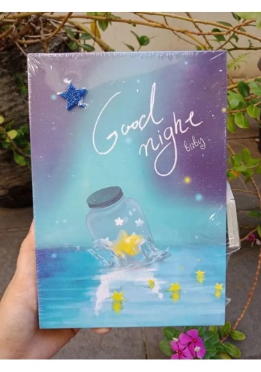 Kilitli Kutulu Ajanda Günlük Not Hatıra Defteri Notebook Yıldız Mavi