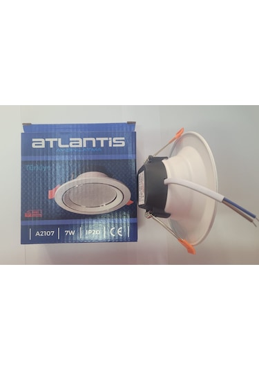 Atlantis 7w Smd Led Beyaz Işık Beyaz Kasa Krom Detaylı Led Spot