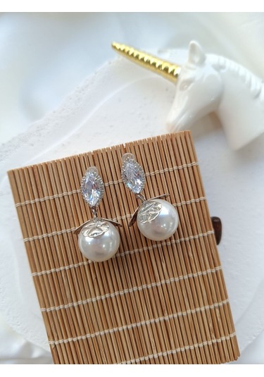 Toplu İnci Küpe Silver Altın