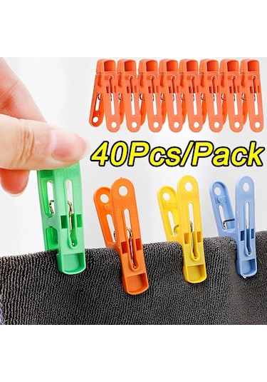40 Adet-40/20 Adet Plastik Mandal Mandal Çamaşır Asılı Pin Klip Ev Clothespins Çorap İç Çamaşırı Kurutma Standı Tutucu