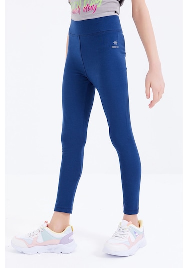 Tommylife Tommy Life İndigo Yüksek Bel Dar Paça Kız Çocuk Tayt - 75047 Indigo