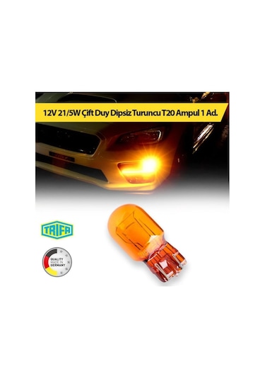 Trıfa 12v 1016 Ampul Dipsiz T20 21 5w Turuncu Germany 1 Adet