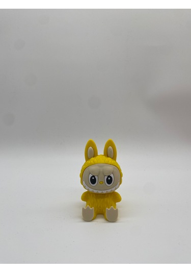 Oturan Dekoratif Labubu Figürü, 3d Baskı, Sarı