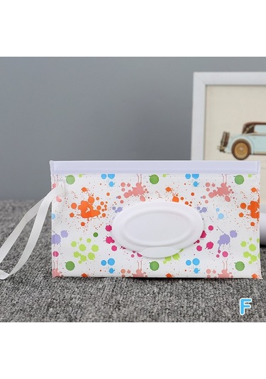 F-hafif Taşınabilir Karikatür Bebek Çocuk Islak Mendiller Debriyaj Taşıma Çantası Islak Kağıt Mendil Konteyner Dağıtıcı Çıtçıtlı Kese