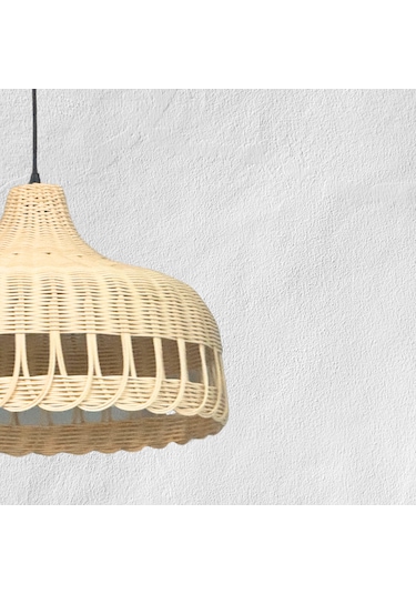 Milos Rattan Bambu Sarkıt Avize Natural