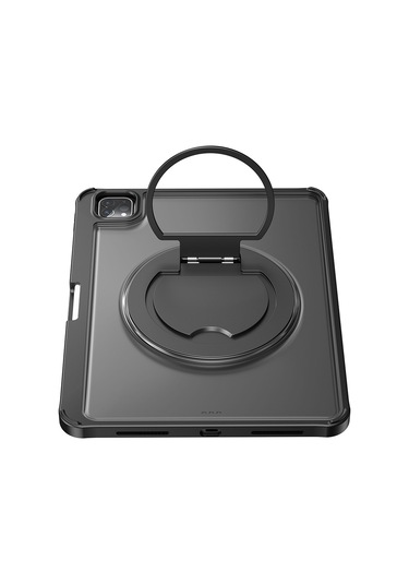 İpad Pro 12.9 2021 5.nesil Wiwu Mk-007 Combo Pro Kalem Bölmeli Klavyeli Standlı Kılıf Siyah Siyah