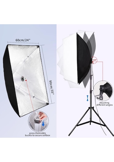 Deyatech 60 x 90 Cm 120W Rgb Softbox 2'li Set Led Video Ve Fotoğraf Çekim Işıgı