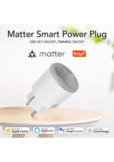 Geeksen Akıllı Wifi Soketli Adaptör 16a - Enerji Tüketim Ölçümü, Uzak Kumanda, Zamanlama Ve Senaryo Bağlantısı - Avrupa Standartı 85-250v