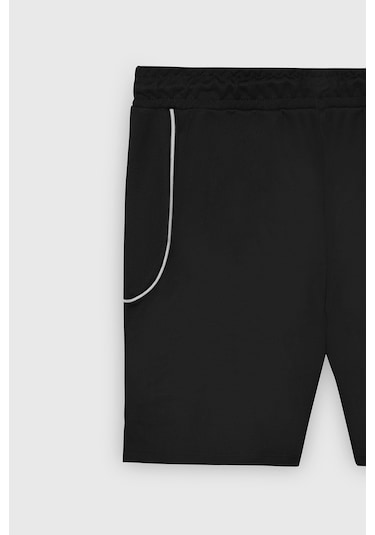 Ac&Co / Altınyıldız Classics Erkek Sıyah Standart Fit Normal Kesim Rahat Örme Şort Siyah