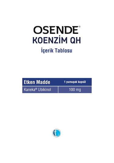 Osende Koenzim Qh 100 Mg 30 Kapsül Aromasız