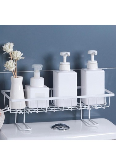 Pazly Üzerinde Tuvalet Suntek Rafı Punch Magideal Depolama Beyaz Banyo Wo Çok Renkli