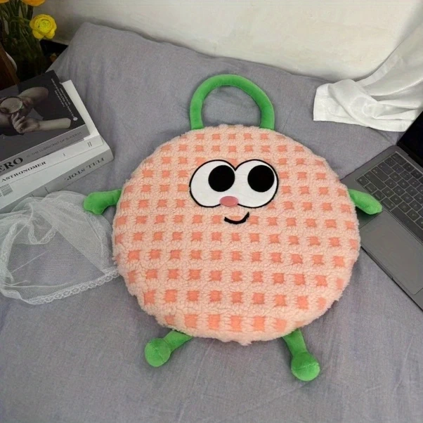 Elmpaly Mavi-mor Çizgili Yuvarlak Ofis Minderi, Çıkarılabilir Yıkanabilir 14.96inç Mavi-mor Çizgili Boyut