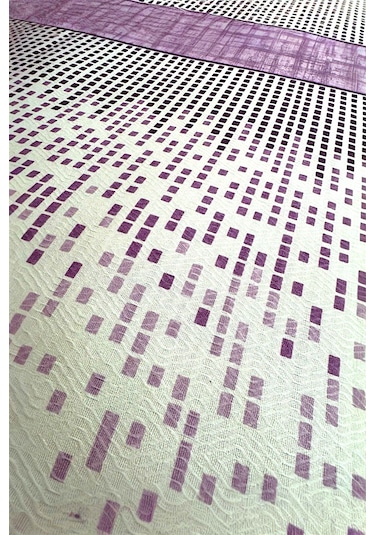 Alla Turca Çift Kişilik Modern Mozaik Desenli Pike Lila 200x240 Cm %100 Pamuk Lila