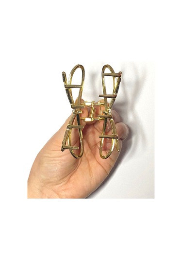 7 Cm Fiyonk Model Altın Saç Tokası Minimal Ve Zarif Metal Mandal Toka Altın