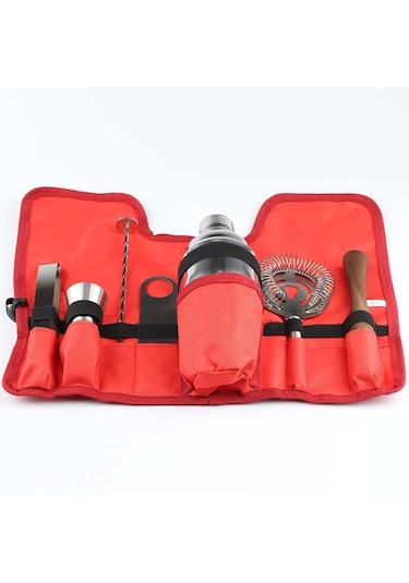 Bez Çantalı 8'i 1 Arada Paslanmaz Çelik Şarap Kokteyli Çalkalayıcı 350ml