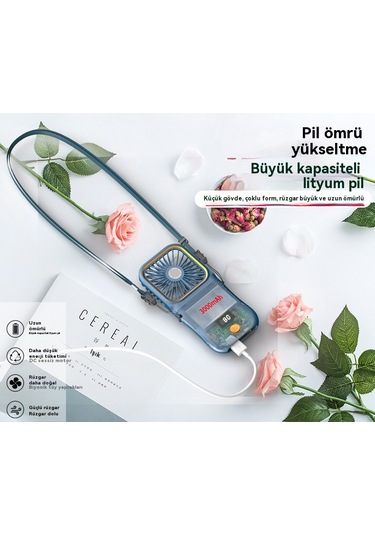 Aurora Mini Küçük Fan Asılıboyun Taşını Bilir Usb Güç Bankası El Tipi Küçük Küçük Fan 2