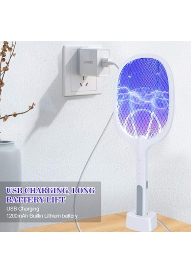 Şarjlı Uv Masa Üstü Sivrisinek Öldürücü Raket