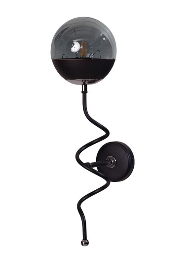 Luzarana Stella Krom-siyah Metal Gövde Füme Camlı Tasarım Lüx Aplik Siyah