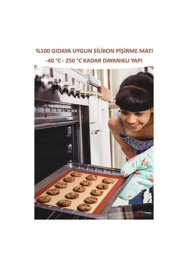 Yanmaz Yapışmaz Pişirme Matı 30cmx40cm Kendinden Yağlı Kağıt