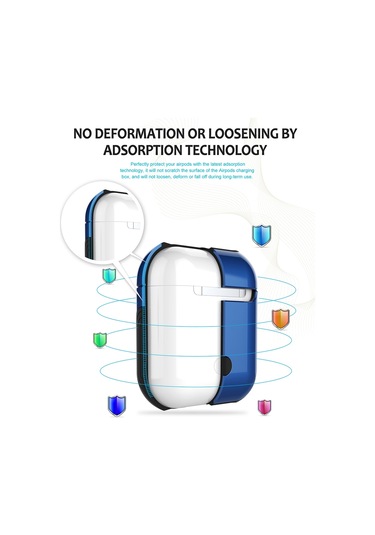 Vernikli Pc Bluetooth Kulaklık Kılıfı  Airpods Uyumlu 1/2 İçin Anti-kayıp Saklama Çantası Mavi