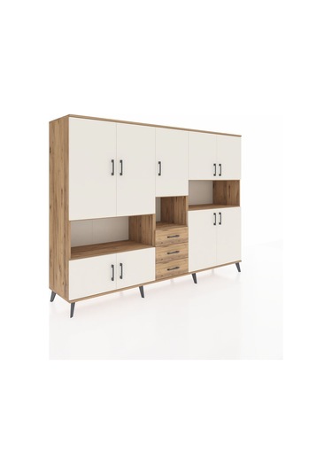 Hyperion Dolap 13 Raflı 3 Çekmeceli 9 Kapaklı 220x44x163 Çam-ayta Çam-aytaşı/çam