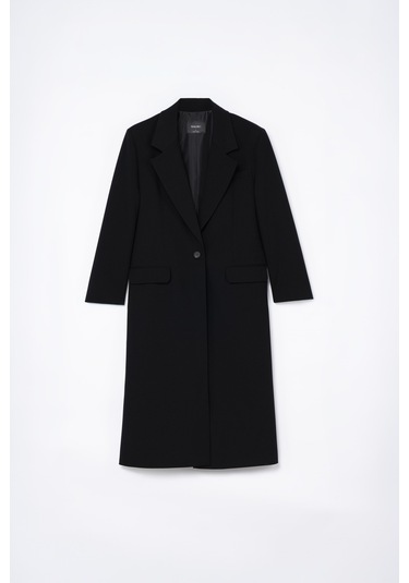 Kadın Siyah Oversize Uzun Ceket Siyah