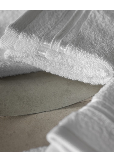 Maynor Bordürü Floşlu 2'li %100 Pamuk El Havlusu - Beyaz 8684427114384 Beyaz