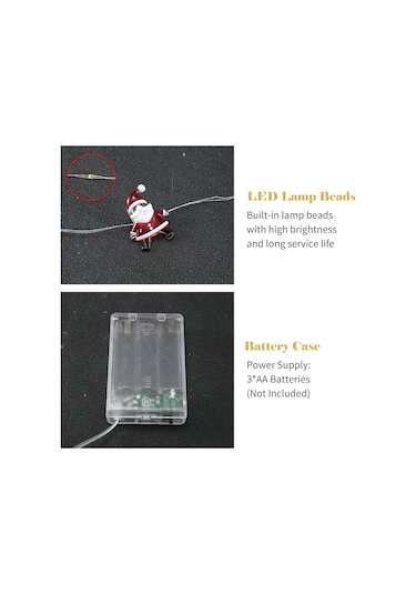 Shineyee Kardan Adam Figürlü 3 Metre 30 Led Noel Dekorasyon Işık Zinciri - Sürekli Açık Ve Parıltı Modu, 3xaa Pil İle Çalışır Pil Dahil Değil