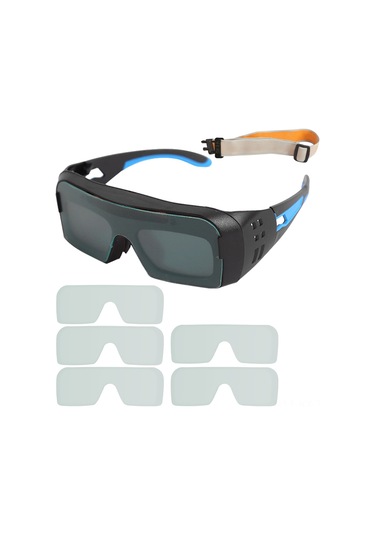 Kangvka Güneş Enerjili Otomatik Koyulaşan Kaynak Gözlüğü - Uv Ve Parlak Işık Koruma, Argon Kaynağı İçin, 5 Adet Koruyucu Tabaka İle