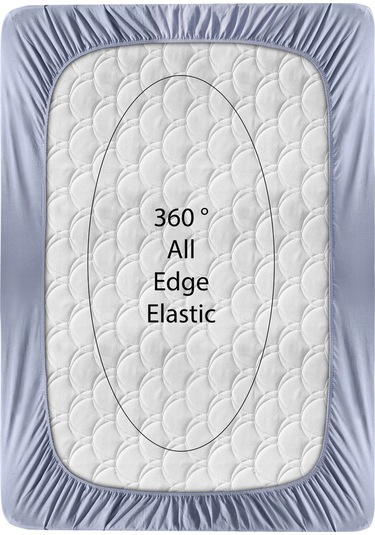 Penye Lastikli Çarşaf, Çift Kişilik , Açık Gri, %100 Pamuk Örme Kumaş, 130 Gr/m² Açık Gri