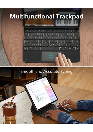 iPad Uyumlu  Pro 13" 2024, M4 Rebound Manyetik 360 Klavyeli Kılıf Klavyeli Kılıf