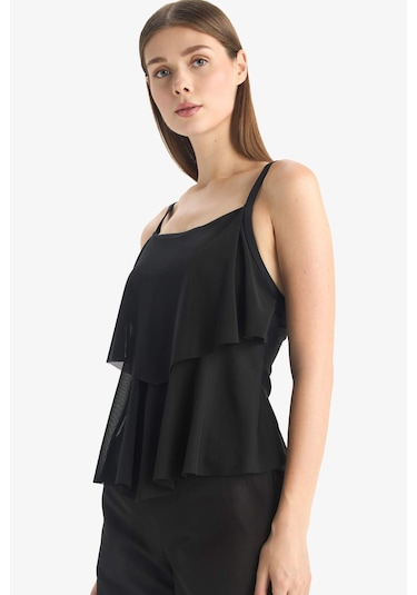 Defacto Regular Fit Tül Tankini-fall İn Love E3293ax25smbk81 Siyah