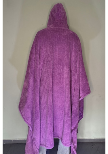 Giyilebilir Hoodie Battaniye Rahat Kalıp Tek Beden Lila