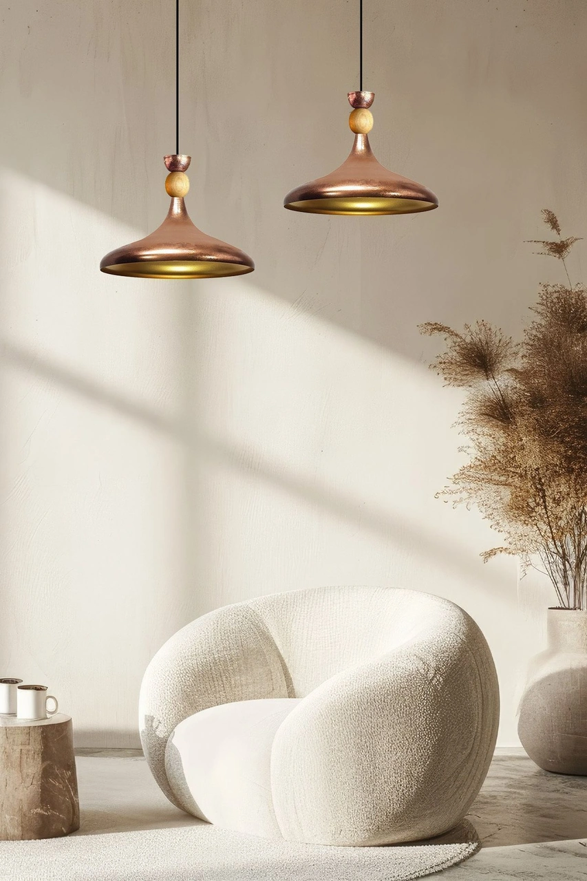 Patina Ahşap Şapka Tekli Avize Sarkıt Salon Mutfak Cafe Butik Lamba Aydınlatma Avizeler Patina