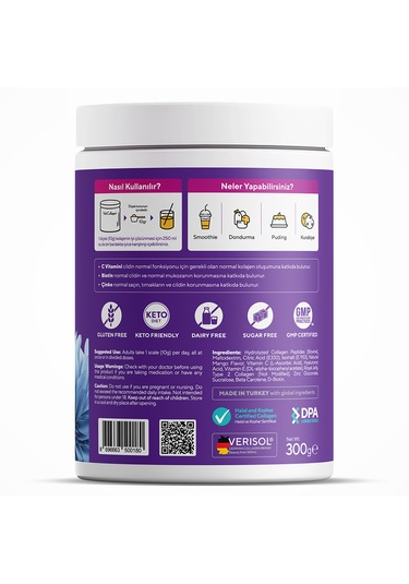 Biomet Wecollagen Tip 1-2-3 Arı Sütü Toz Collagen Kolajen 300 Gr