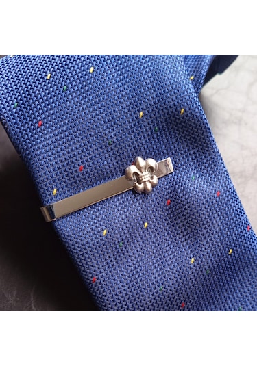 Fleur De Lis Figürlü Kravat İğnesi Gümüş
