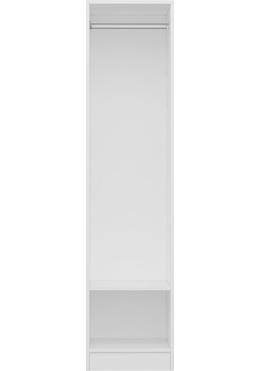 Minar Kale 1 Kapaklı Dolap Mebran Panjur 210cm - Beyaz/antrasit - Askılıklı Çok Renkli